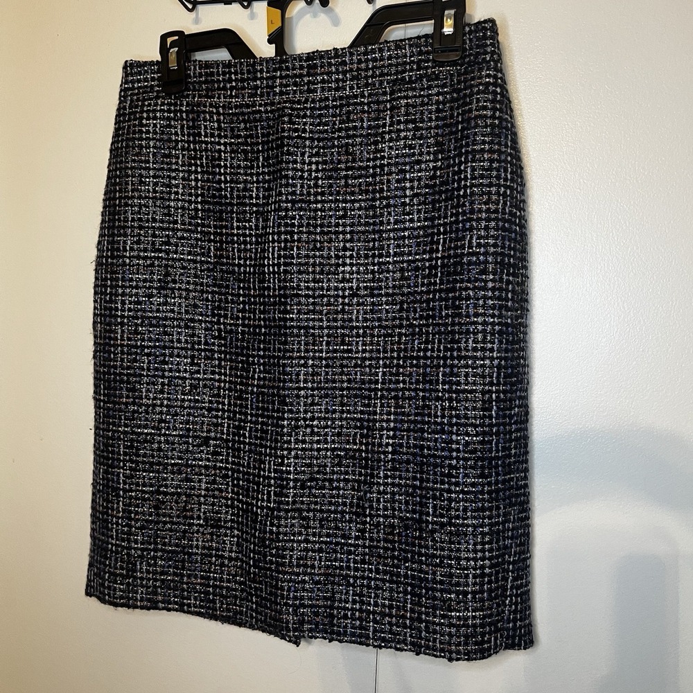 J. Crew Pencil Skirt Women's 4 Black Wool Tweed‎ Textured Office Excellent EUC